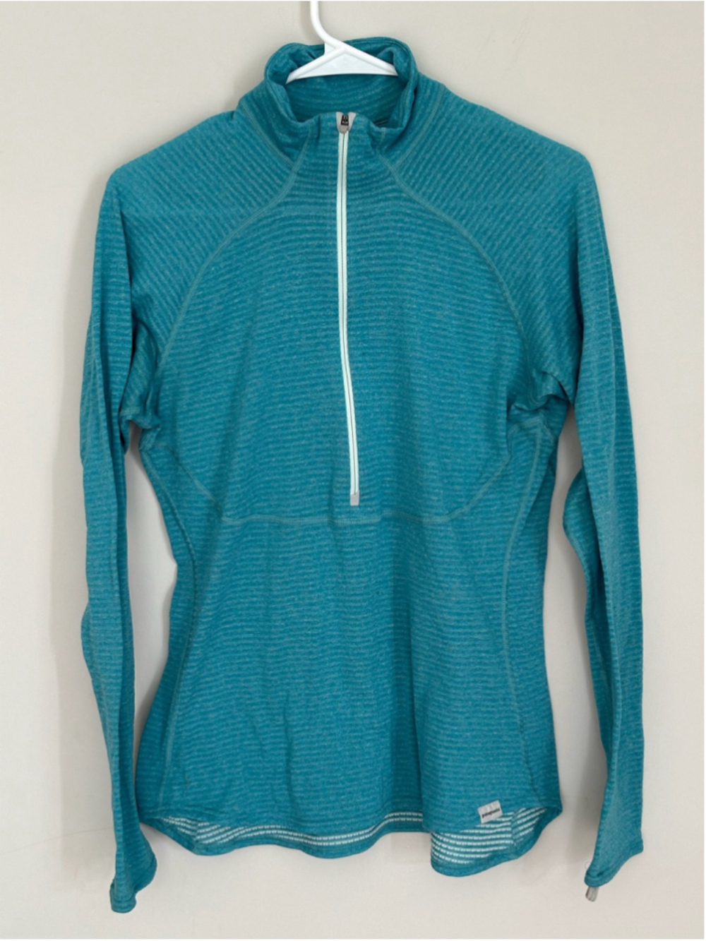 Women's Patagonia Capilene 4 Expedition Weight 1/4 Zip Top Blue Size L
